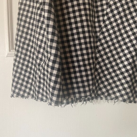 Zara Woven Gingham Check Asymmetric Hem Skirt - Size XL - Picture 8 of 13